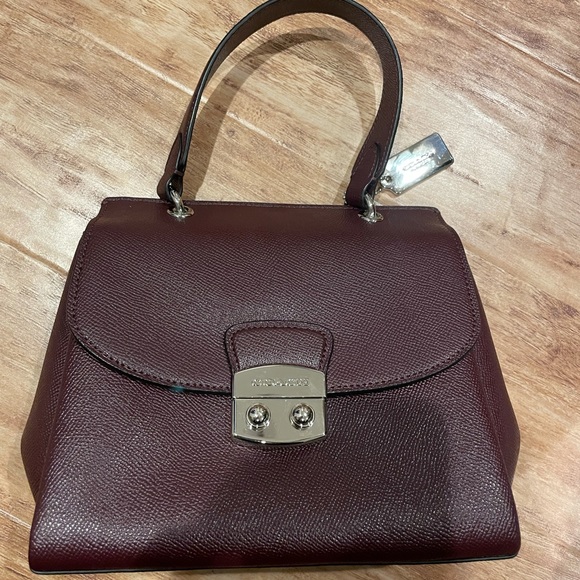 Coach Burgundy Top Handle Purse - Picture 1 of 10